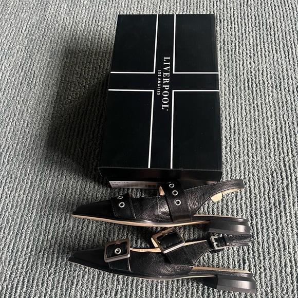 Nearly-new Liverpool Los Angeles Villa double buckle flat, 8, black - Picture 6 of 10